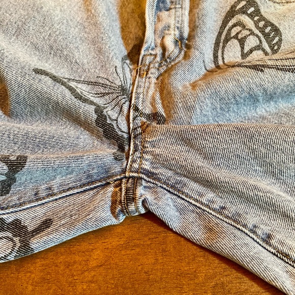 PacSun High Rise Straight Jean with butterflies raw hem twee - Picture 5 of 15